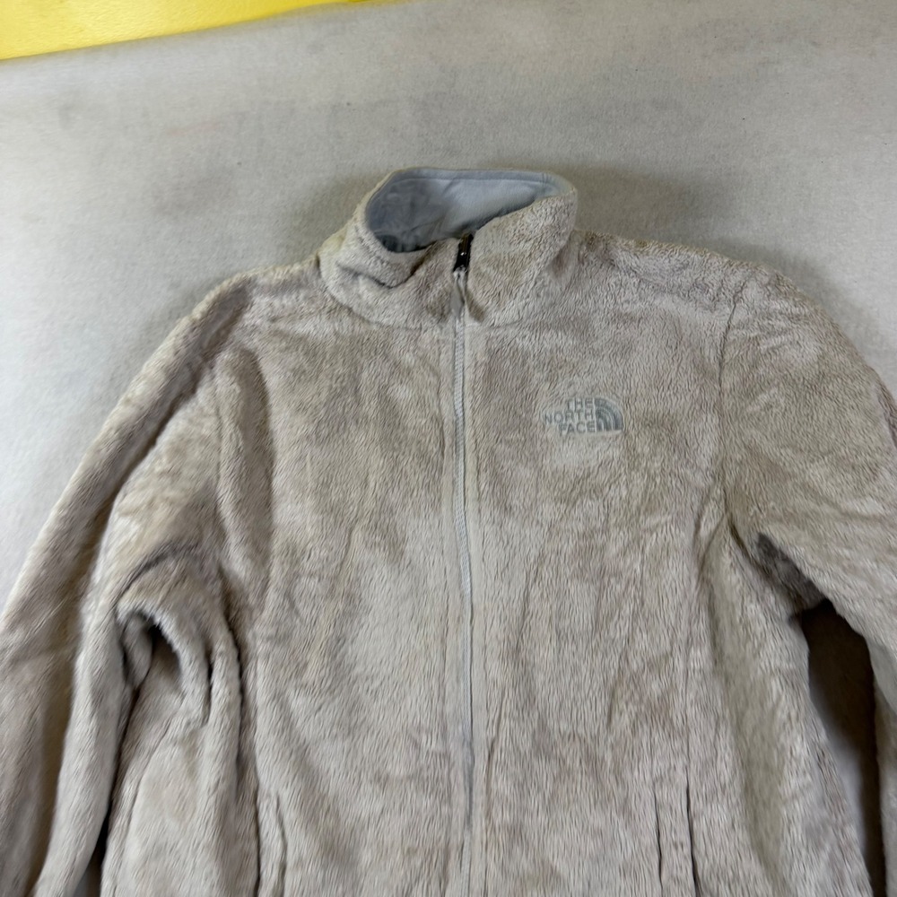 The North Face Womens Osito Fleece Jacket Tan Beige Full Zip Mock Neck Medium